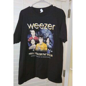 WEEZER 2021 Stadium Summer Tour Mens Sz LARGE Black T Shirt